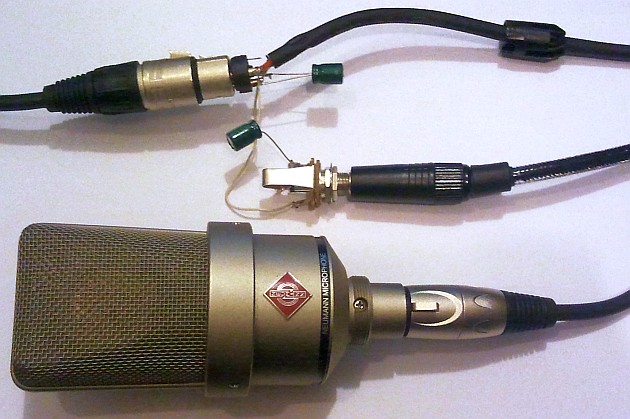 przelotka xlr-jack i mikrofon Neumann TLM 103