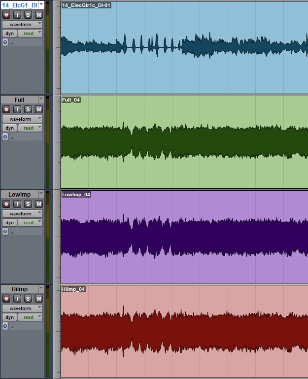 Sesja Pro-Tools z plikami testowymi