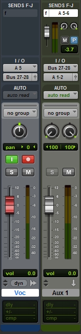 Ustawienia miksera w Pro-Tools
