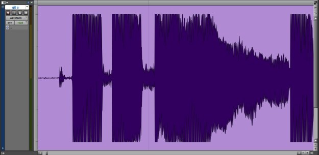 Przesterowany ślad gitary